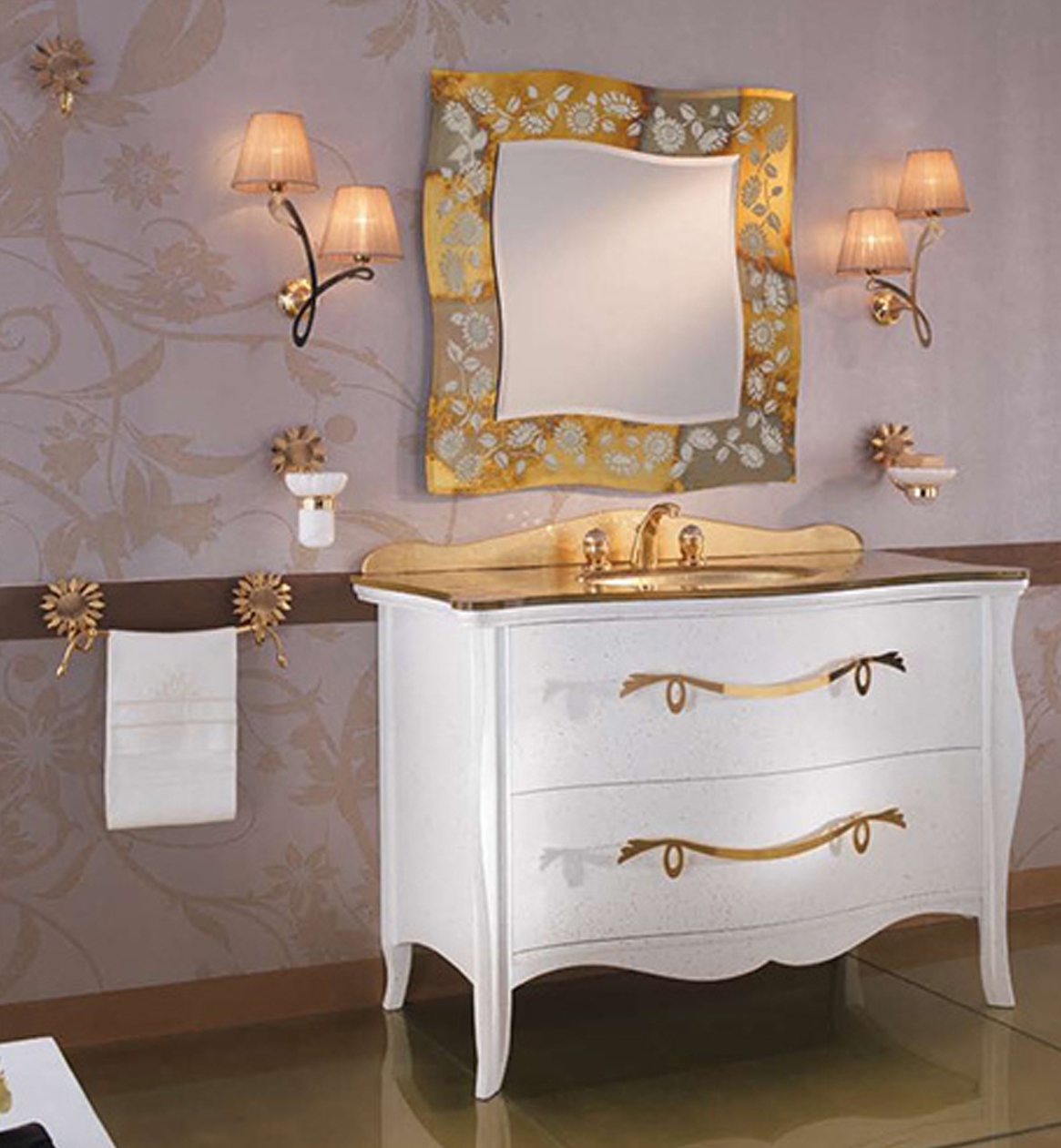 Gold Bathroom Cabinet