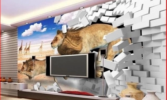 TV Arkası İçin İnanılmaz 3 Boyutlu Duvar Kağıtları